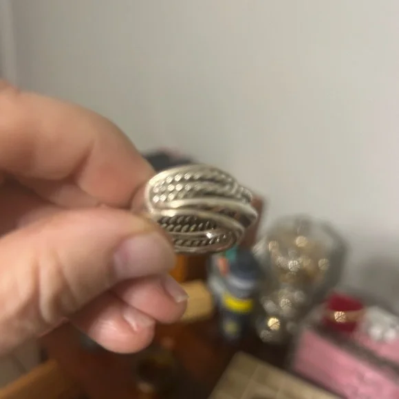 David Yurman Silver Twisted Rope Ring - Picture 4 of 6